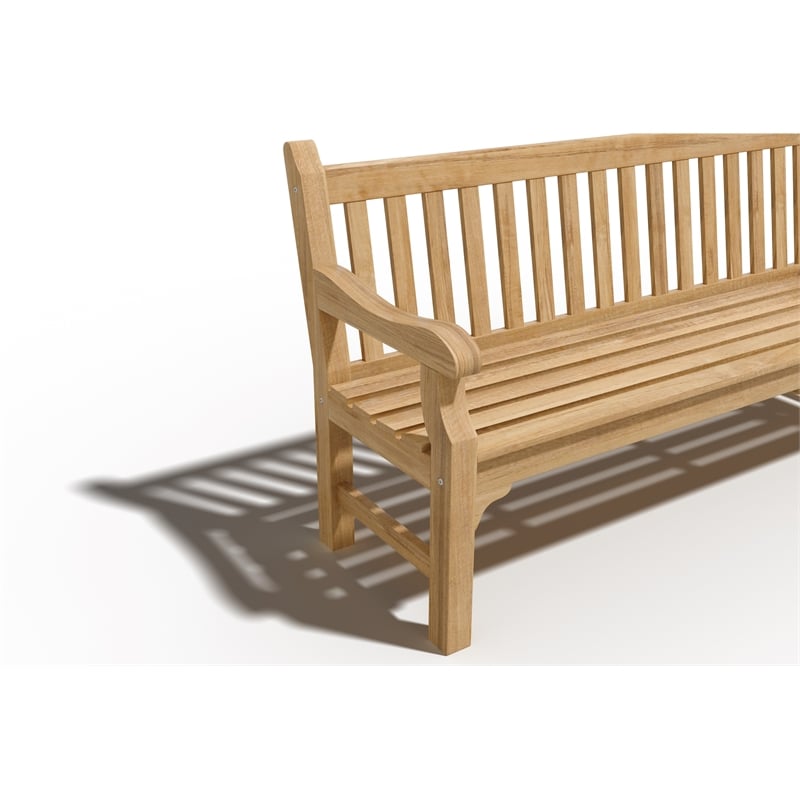 Curated Maison Travert 3-Person Teak Outdoor Bench in Natural