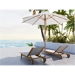 Curated Maison Elie Teak Outdoor Reclining Sunlounger in White with Wheels