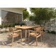 Curated Maison Riva 5-Piece Teak Outdoor Dining Set with Armchairs in Natural