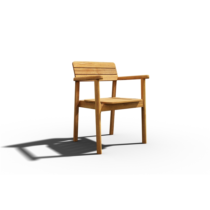 Curated Maison Riva 5-Piece Teak Outdoor Dining Set with Armchairs in Natural