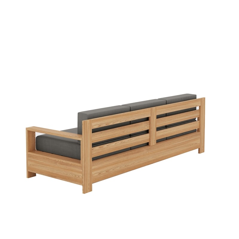 Curated Maison Lothair 4-Piece Teak Outdoor Patio Deep Seating Set in Charcoal