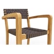 Curated Maison Clairene Teak Outdoor Stacking Armchair in Black (Set of 4)