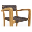 Curated Maison Axelle Teak Outdoor Woven Chat Armchair in Gray