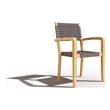 Curated Maison Axelle Teak Outdoor Woven Chat Armchair in Gray