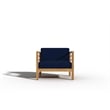 Curated Maison Leon 4-Piece Teak Outdoor Patio Deep Seating Set w/ Navy Cushions