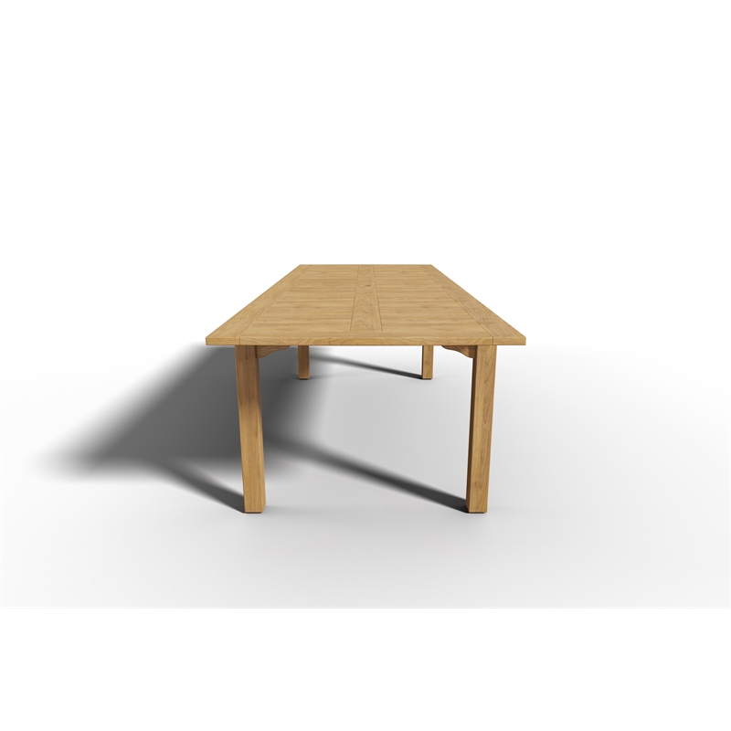 Curated Maison Clarisse Teak Outdoor Dining Table w/ Built-In Extension Natural