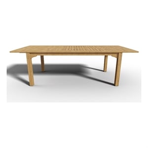 Curated Maison Clarisse Teak Outdoor Dining Table w/ Built-In Extension Natural