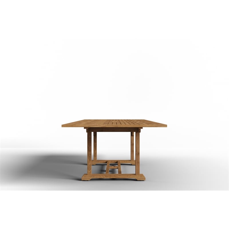 Curated Maison Belmont Teak Outdoor Dining Table w/ Built-In Extension Natural