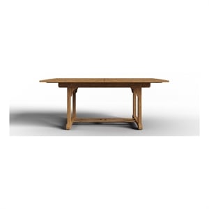 Curated Maison Belmont Teak Outdoor Dining Table w/ Built-In Extension Natural