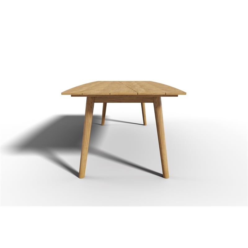 Curated Maison Plaisance Rectangular Teak Outdoor Dining Table in Natural