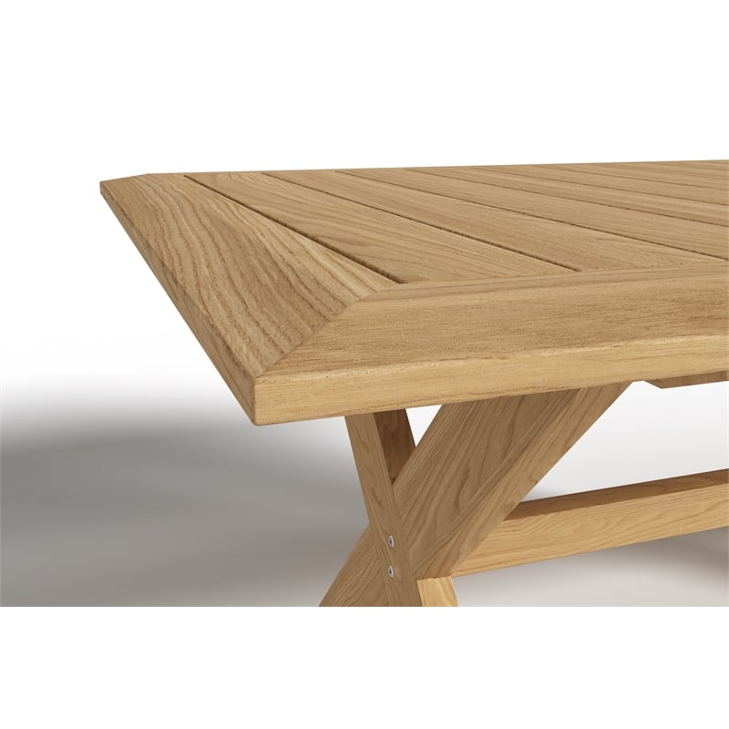 Curated Maison Aude 78.75-inch Rectangular Outdoor Teak Dining Table in Natural