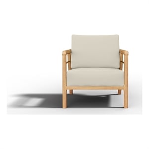 Curated Maison Daniele Teak Deep Seating Outdoor Club Chair in Tan