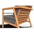 Curated Maison Daniele Teak Deep Seating Outdoor Club Chair w/ Charcoal Cushion