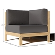 Curated Maison Leon Teak Outdoor Sectional Corner with Charcoal Cushion