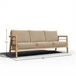 Curated Maison Daniele 86-inch Teak Deep Seating Outdoor Sofa with Fawn Cushion