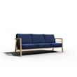 Curated Maison Daniele 86-inch Teak Deep Seating Outdoor Sofa with Navy Cushion