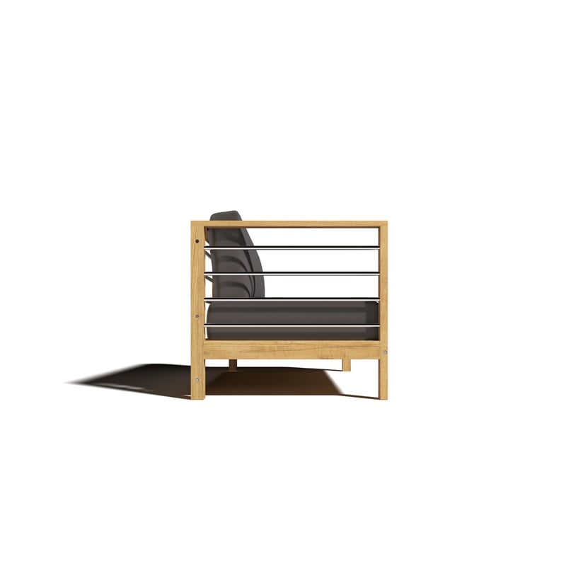 Curated Maison Leon Teak Outdoor Sectional Left Sofa with Charcoal Cushion
