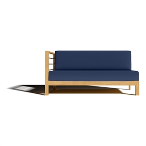 Curated Maison Leon Teak Outdoor Sectional Left Sofa with Navy Cushion