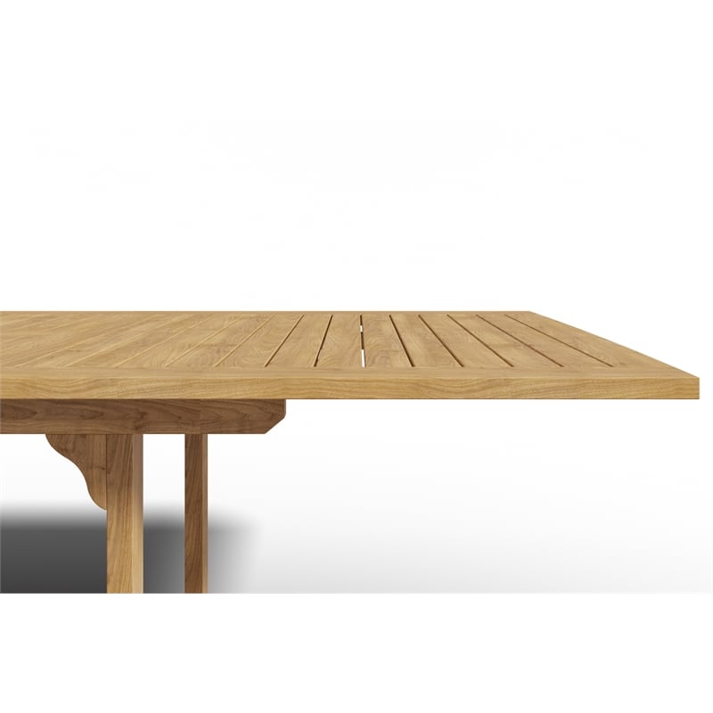 Curated Maison Olivier Teak Outdoor Dining Table with Double Extensions Natural