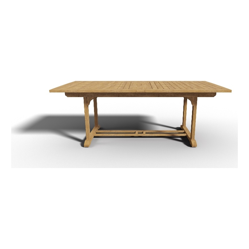 Curated Maison Olivier Teak Outdoor Dining Table with Double Extensions Natural