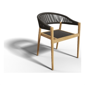 Curated Maison Valerie Teak Outdoor Stacking Armchair in Natural (Set of 4)