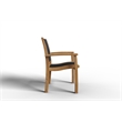 Curated Maison Perrin Stacking Teak Outdoor Dining Armchair in Black (Set of 4)