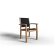 Curated Maison Perrin Stacking Teak Outdoor Dining Armchair in Black (Set of 4)