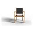 Curated Maison Perrin Stacking Teak Outdoor Dining Armchair in Black (Set of 4)