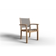 Curated Maison Perrin Stacking Teak Outdoor Dining Armchair in Taupe (Set of 4)