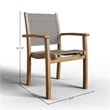 Curated Maison Perrin Stacking Teak Outdoor Dining Armchair in Taupe (Set of 4)