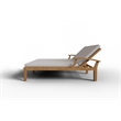 Curated Maison Delaine Outdoor Teak Double Reclining Sunlounger in Tan