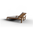 Curated Maison Delaine Outdoor Teak Double Reclining Sunlounger in Tan