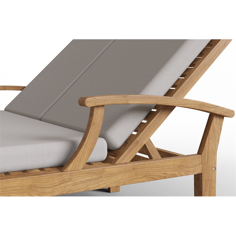 Curated Maison Delaine Outdoor Teak Double Reclining Sunlounger in Tan