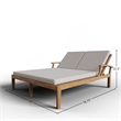 Curated Maison Delaine Outdoor Teak Double Reclining Sunlounger in Tan