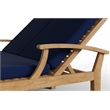 Curated Maison Delaine Outdoor Teak Double Reclining Sunlounger w/ Navy Cushion