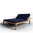 Curated Maison Delaine Outdoor Teak Double Reclining Sunlounger w/ Navy Cushion