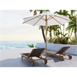 Curated Maison Elie Teak Outdoor Reclining Sunlounger in Taupe with Wheels