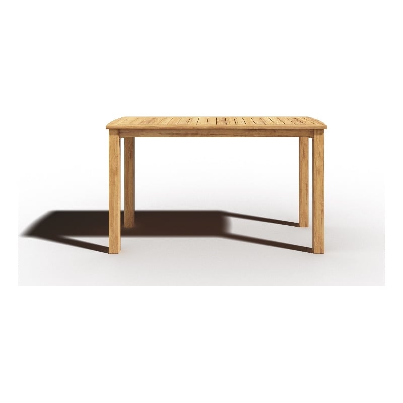 Curated Maison Yvon Rectangular Teak Outdoor Counter Height Table in Natural