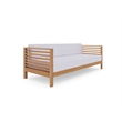 Curated Maison Sylvie 3-Person Teak Outdoor Sofa with White Cushions
