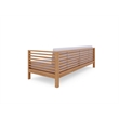 Curated Maison Sylvie 3-Person Teak Outdoor Sofa with White Cushions
