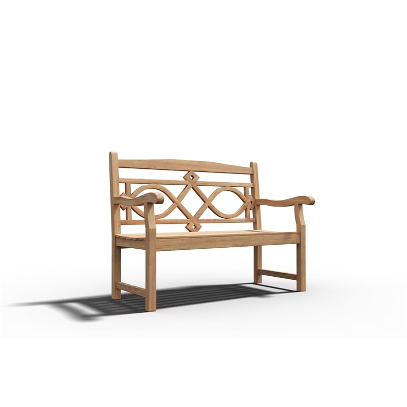 Curated Maison Liane 2-Person Teak Outdoor Bench in Natural