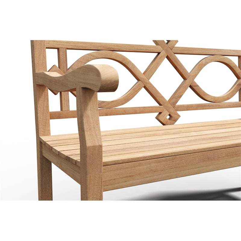 Curated Maison Liane 2-Person Teak Outdoor Bench in Natural