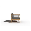 Curated Maison Leon 3-Person Teak Outdoor Sofa with Charcoal Cushions