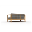 Curated Maison Leon 3-Person Teak Outdoor Sofa with Charcoal Cushions