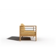 Curated Maison Leon 3-Person Teak Outdoor Sofa with Dupione Cornsilk Yellow