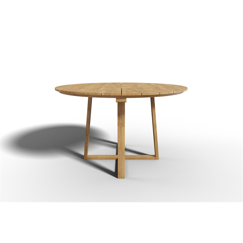 Curated Maison Plaisance 5PC Round Teak Outdoor Dining Set with Armchairs Black