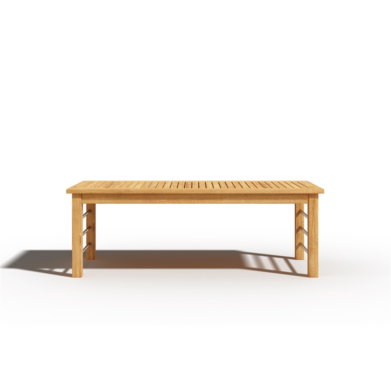 Curated Maison Leon 4-Piece Teak Outdoor Patio Deep Seating Set w/ Fawn Cushions