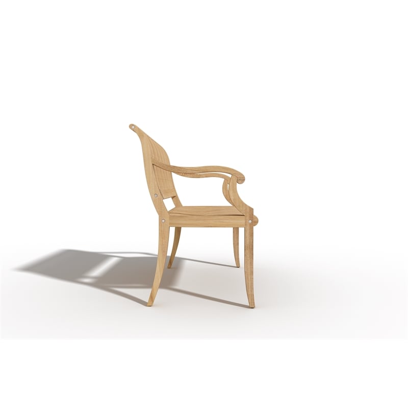 Curated Maison Clement 2-Person Teak Outdoor Bench in Natural