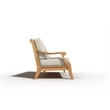 Curated Maison Adrien 87.25-inch Teak Deep Seating Outdoor Sofa w/ Cushion Tan