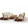 Curated Maison Adrien 87.25-inch Teak Deep Seating Outdoor Sofa w/ Cushion Tan